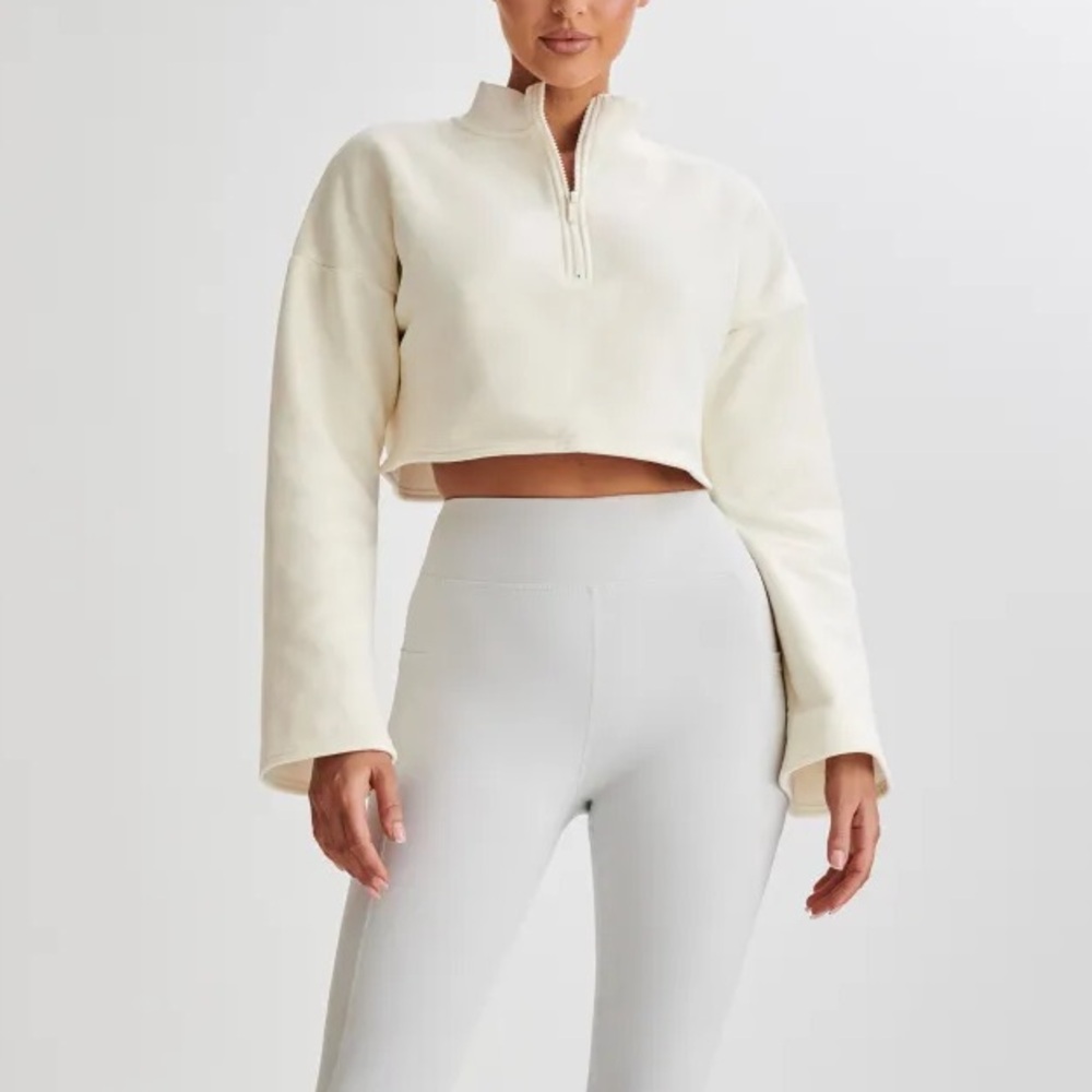 Meshki | Dempsey Zip Flared Jumper - Bone